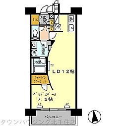 ロイヤルパークス西新井 ワンルームの間取図画像