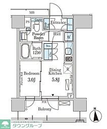PARKAXIS上野EAST 1DKの間取図画像