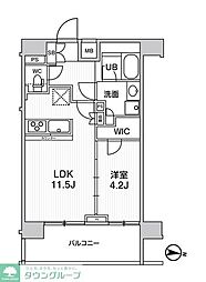 ジェノヴィア三ノ輪2スカイガーデン 1LDKの間取図画像