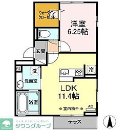 シャルマン北千住 1LDKの間取図画像