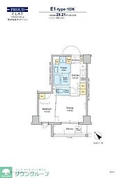プラウドフラット墨田曳舟ディアージュ 1DKの間取図画像