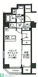 アイルプレミアム押上ノルド 1DKの間取図画像