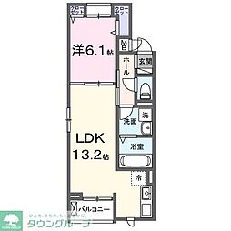 コーポレイトフォルトゥナ 1LDKの間取図画像