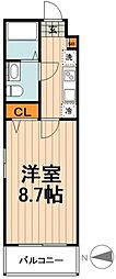 アーバハイツ扇大橋 1Kの間取図画像