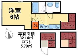FAIR町屋 1Kの間取図画像