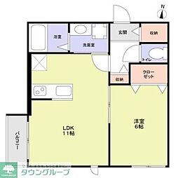 クレール明大前 1LDKの間取図画像