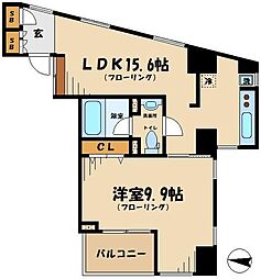 ウィルテラス千歳烏山 1LDKの間取図画像