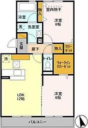 コモレビ大蔵G 2LDKの間取図画像