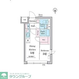 デュオメゾン都立大学 1DKの間取図画像