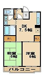 グランシャリオ砧 2DKの間取図画像