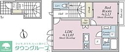 オルキデ蘆花公園 弐番館 1LDKの間取図画像