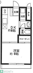 河野ハイムNo.1 1DKの間取図画像