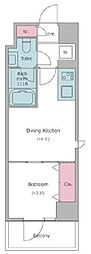 Due二子新地 1DKの間取図画像