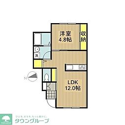 ラルーチェ 1LDKの間取図画像