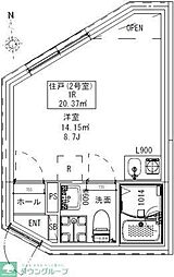 with下高井戸 ワンルームの間取図画像