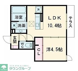 ソレイユ調布 1LDKの間取図画像