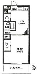 河野ハイムNo.3 1DKの間取図画像