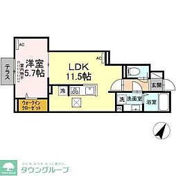 ルリアン給田 1LDKの間取図画像