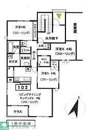 クラインヴァルト 3LDKの間取図画像