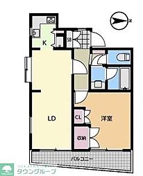 エスポワール池尻 1LDKの間取図画像