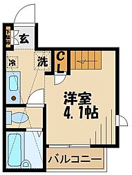 フェリス上祖師谷 1Kの間取図画像