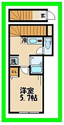 リブリ・宮坂 1Kの間取図画像