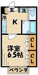 TMハイツ 1Kの間取図画像
