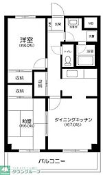 プラムガーデン 2DKの間取図画像