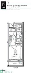 RELUXIA三軒茶屋 1Kの間取図画像