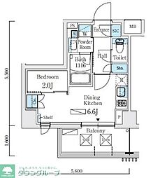 世田谷区北沢1丁目マンション 1DKの間取図画像