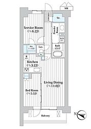 アビティグランデ砧 1SLDKの間取図画像