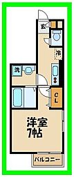 ラルジュ桜丘 1Kの間取図画像