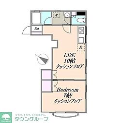 広川ビル 1LDKの間取図画像