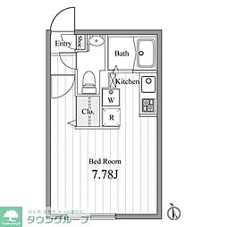 ZESTY松陰神社2 1Kの間取図画像