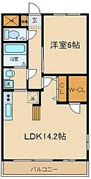 グリーンフィールド 1LDKの間取図画像