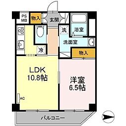 プライオール協和登戸 1LDKの間取図画像