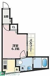 宿河原パークテラス 1Kの間取図画像