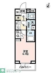 川崎市多摩区登戸マンション 1Kの間取図画像