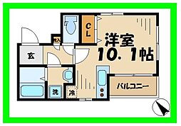 crecer ワンルームの間取図画像