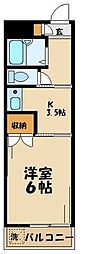 サングレース千歳台 1Kの間取図画像