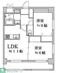 プランドール千歳台 2LDKの間取図画像