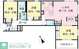 キャステロ蘆花公園 3LDKの間取図画像