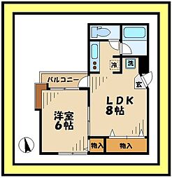 ニューフォレスト 1LDKの間取図画像