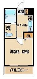 フォセット 1Kの間取図画像