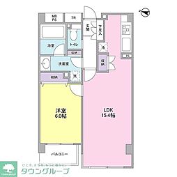 KDXレジデンス成城 1LDKの間取図画像
