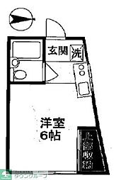 西武多摩湖線 国分寺駅 徒歩11分の賃貸アパート 2階ワンルームの間取り