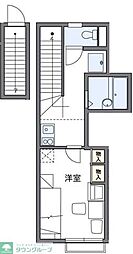レオパレス雷塚2 1Kの間取図画像