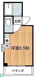 京王線 府中駅 徒歩18分の賃貸マンション 3階ワンルームの間取り