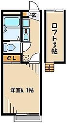 レオパレスフォレスト21A 1Kの間取図画像