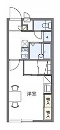 レオパレスポートサイド2 1Kの間取図画像